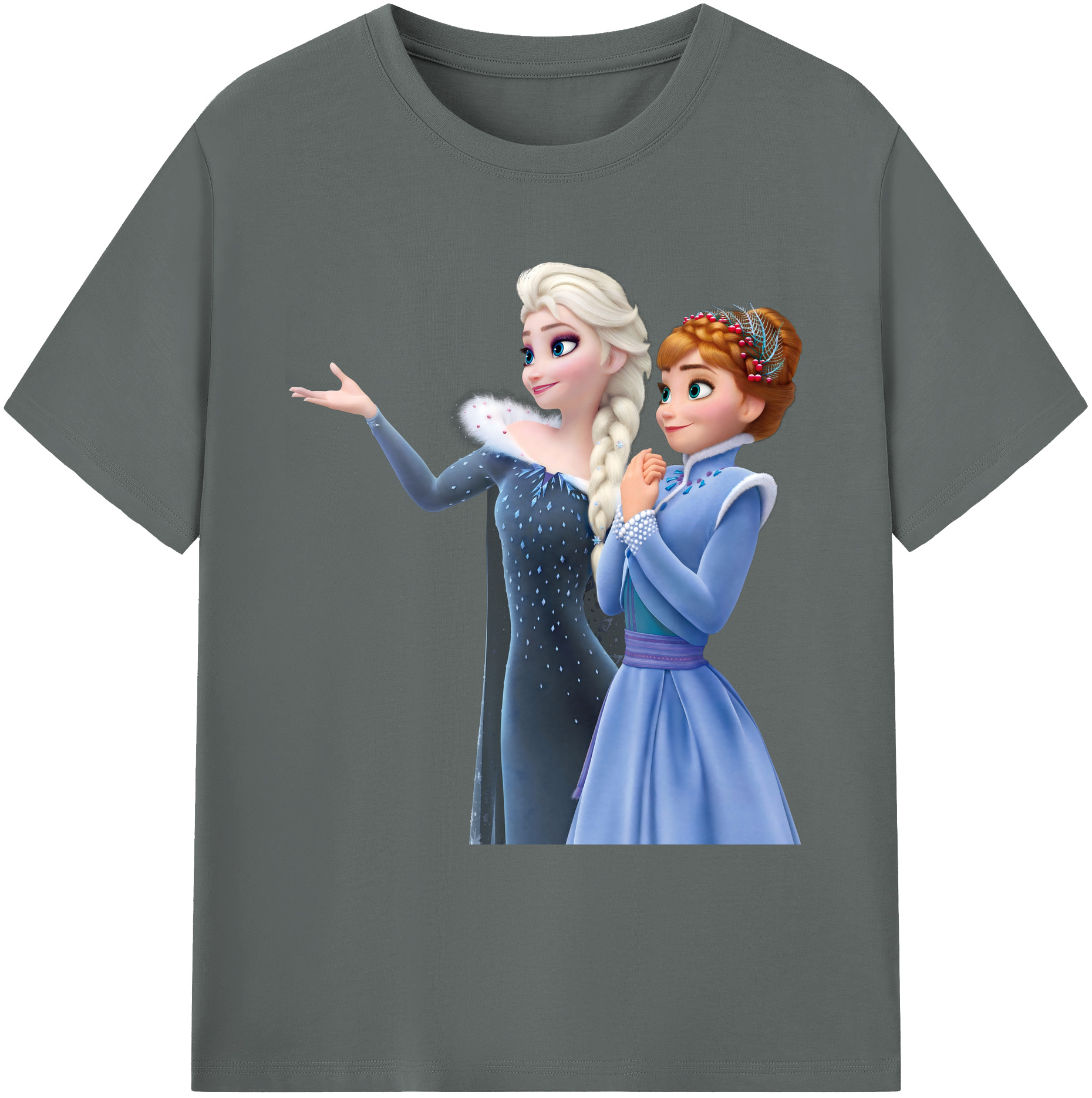 （画像用） アナと雪の女王 アンナ エルサ Frozen Anna Elsa 綿100％ メンズ半袖Tシャツ｜肌触りやわらか＆通気性